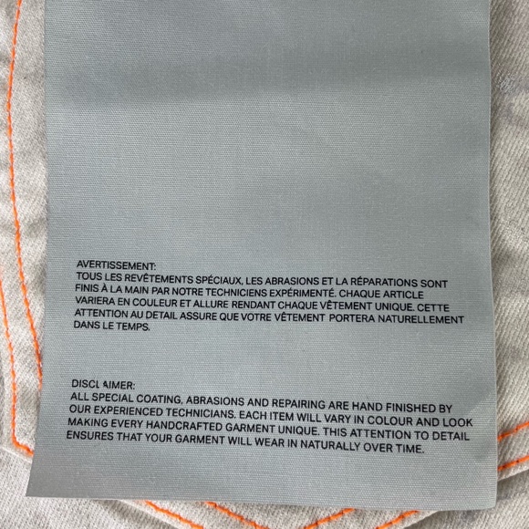 Purple Brand P001 White Neon Stitch Orange Jeans NWT Sz 34 - Picture 13 of 15